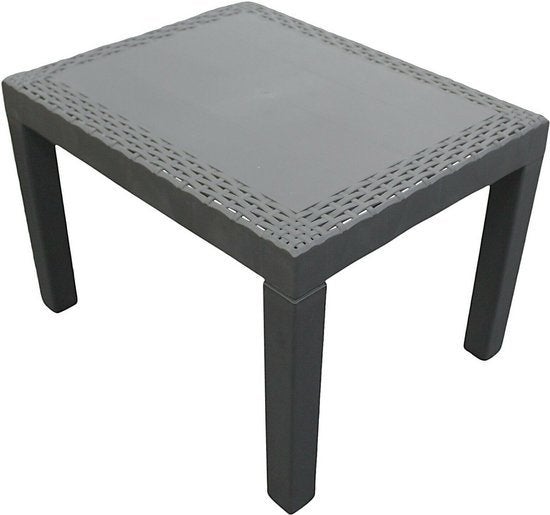 Table basse jardin effet rotin 59x46x40cm anthracite - 2
