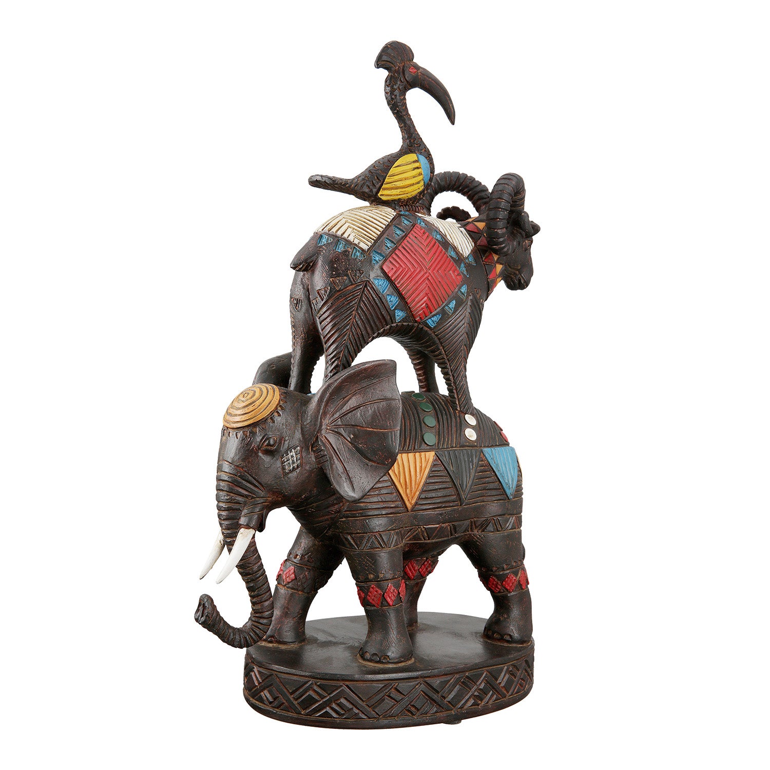 GILDE Deco figuur sculptuur paar in hart van kunsthars - Decoratie en cadeau Valentijnsdag bruiloft Moederdag - Kleur: goud hoogte 34 cm