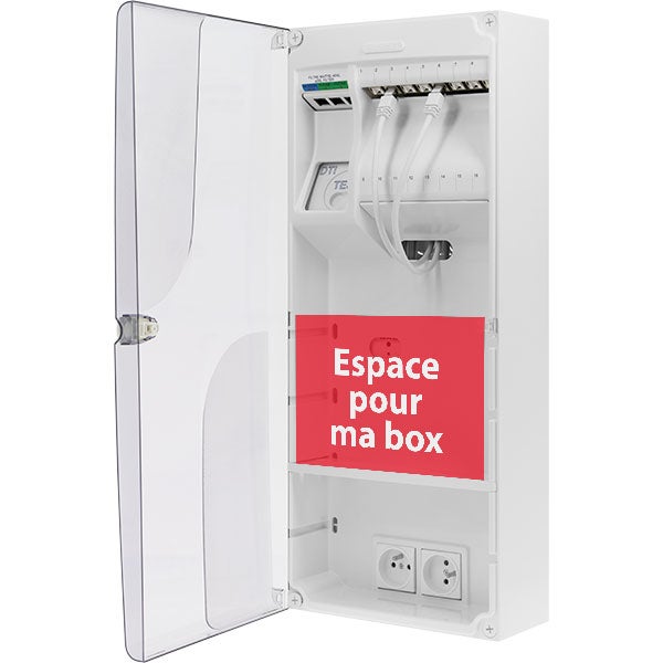 Coffret de communication GRADE 3 TV 8RJ45 avec Actifs-BATILEC