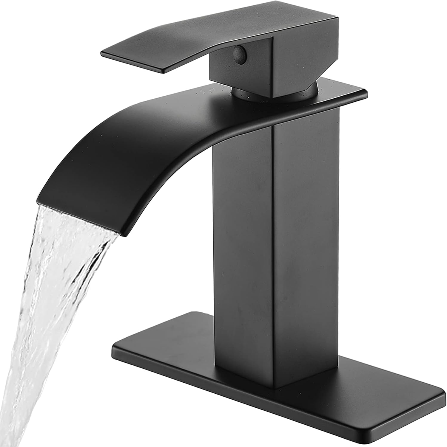 Robinet Salle De Bain Tirette Levier Unique Noir Mat - Mini Mitigeur Lavabo Avec Bonde