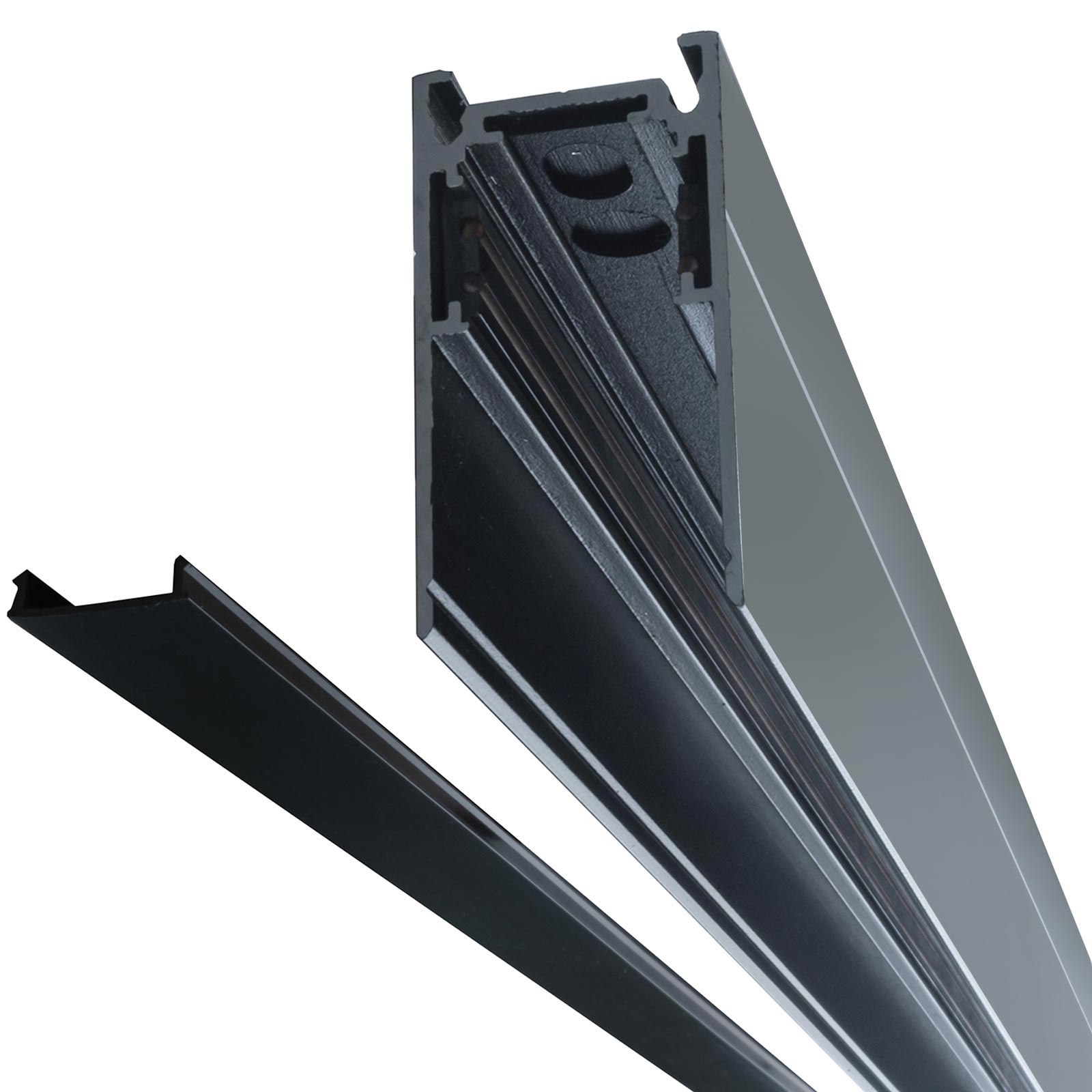 Binario magnetico elettrificato nero supporto luci soffitto parete fari faretti LED track 48V 2mt - 5