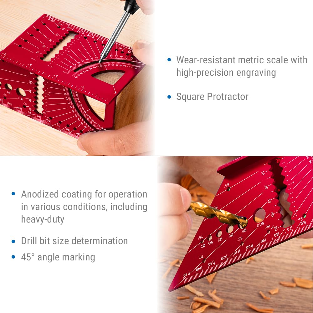 Ingegneri In Acciaio Metallico Prova Set Quadrato Strumento Di - Foto 2