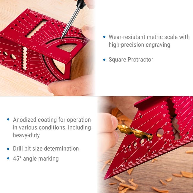 Ingegneri In Acciaio Metallico Prova Set Quadrato Strumento Di - Foto 2