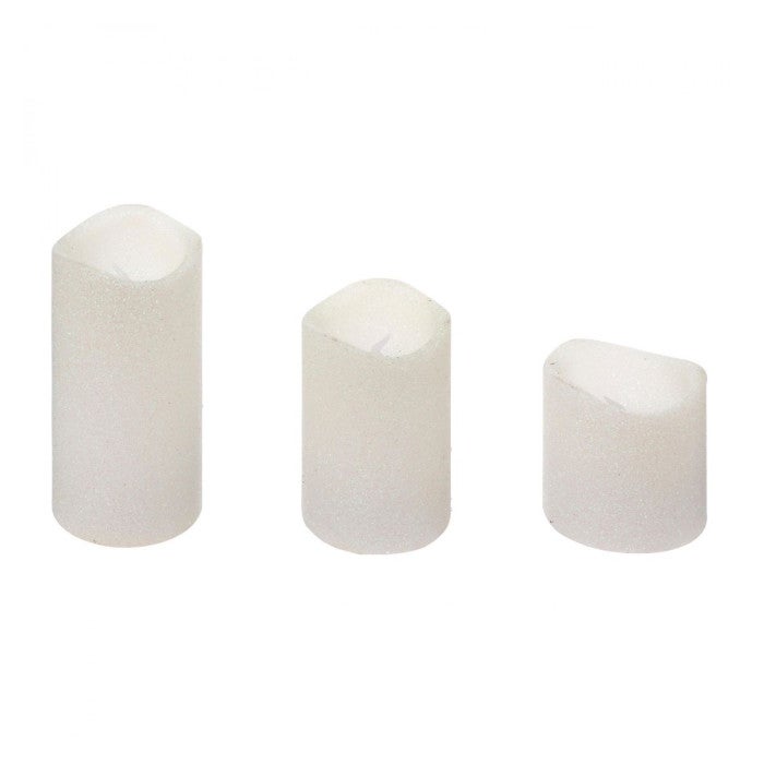 Lot de 3 bougies LED Flamme Vacillante blanc chaud MicroLED avec Télécommande