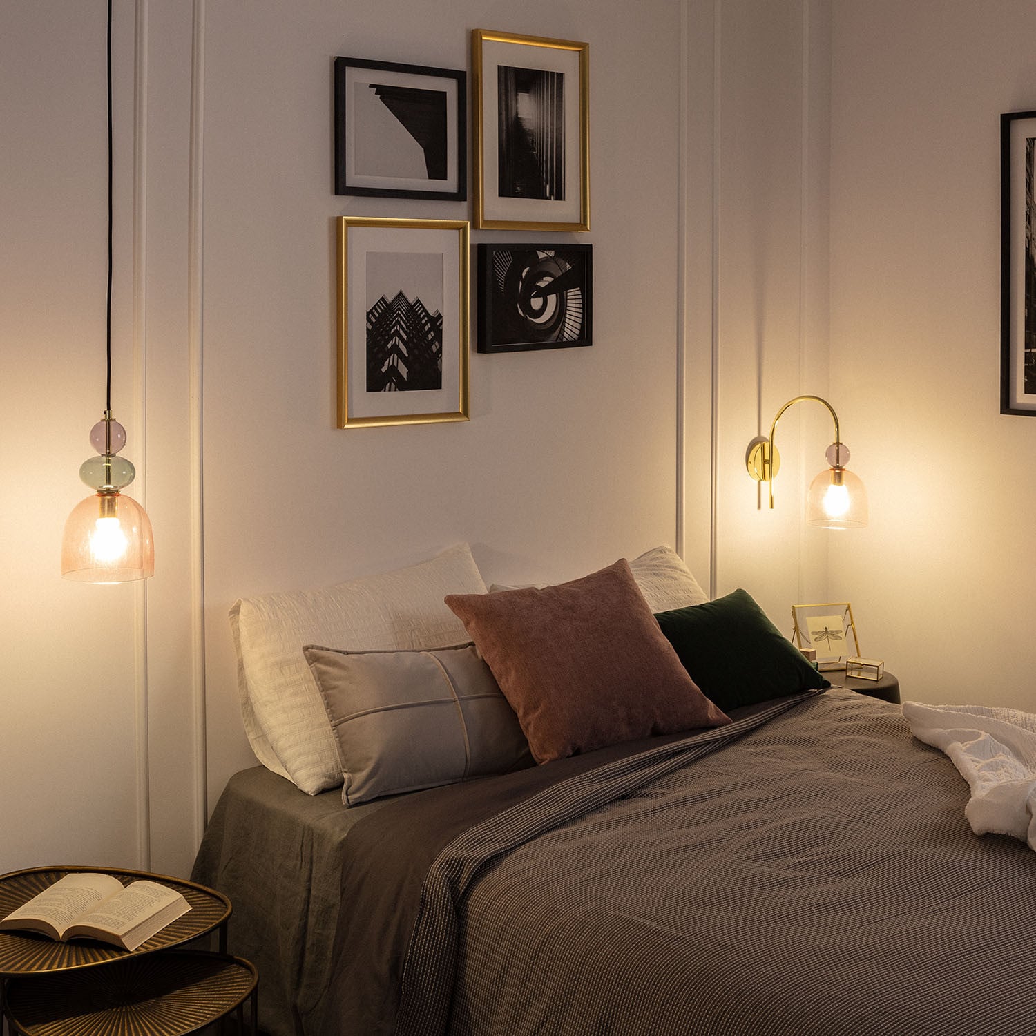 - Lampada a Sospensione Baudelaire | Design Elegante in Metallo e Vetro | Compatibile con Lampadina E14 | Uso Interno | Paralume - 3