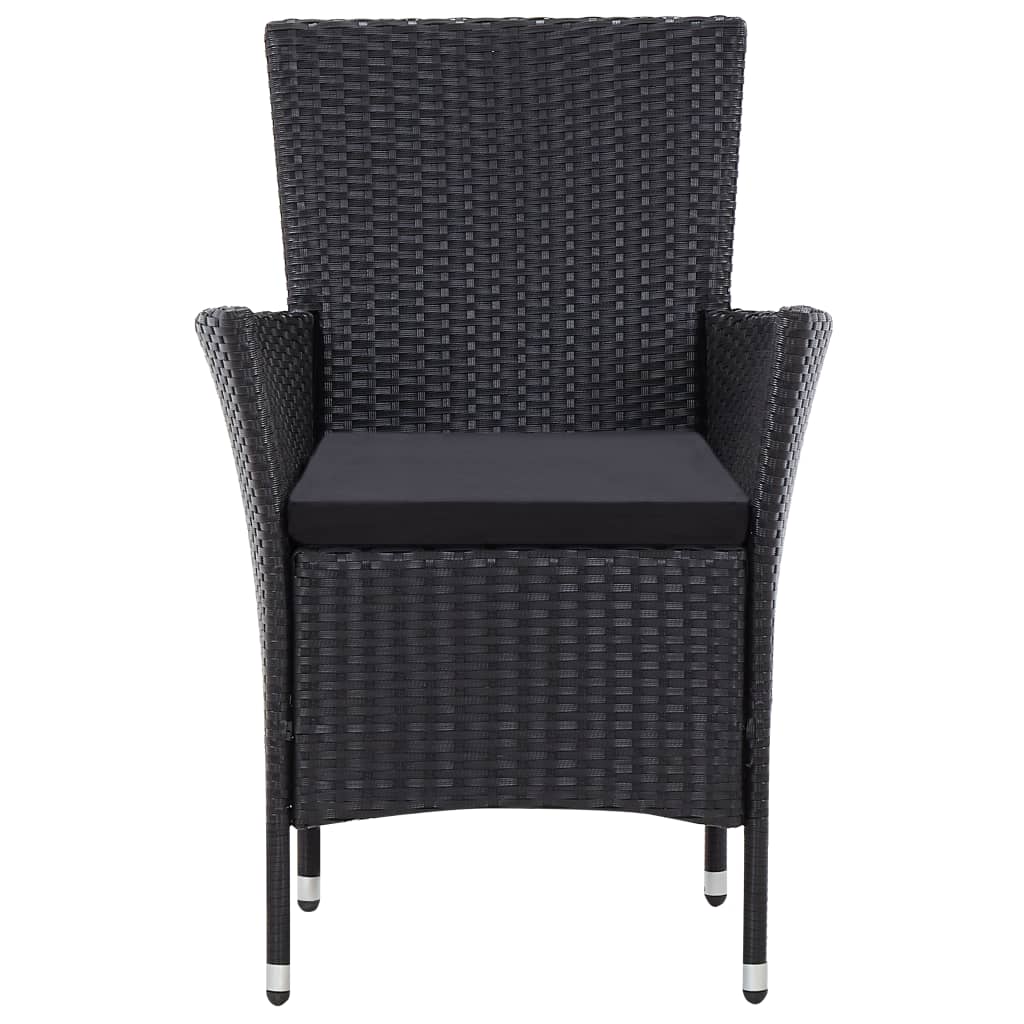 Ensemble à manger d'extérieur 7 pcs Résine tressée Noir vidaXL - 6
