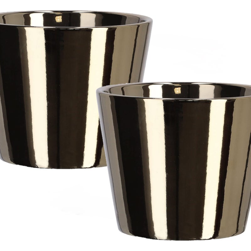 2x doniczka donica osłonka 11 ceramika szkliwiona - KOTARBAU