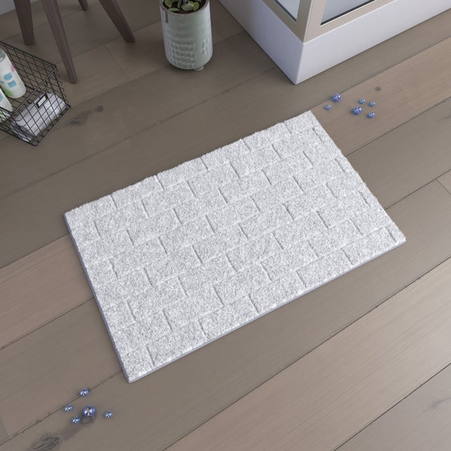 Casatessile Tappeto Bagno Puro Cotone Liscio Blanc Scendidoccia Cotone, Tappeto Da Bagno Assorbente - 60x160 Cm - 3