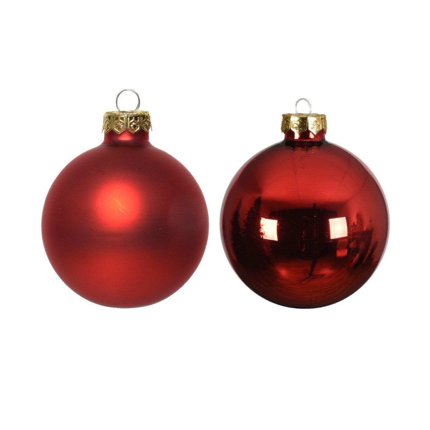 Palline di Natale da Appendere in Vetro 8 cm Rosso Natale. Set di 16 - 2