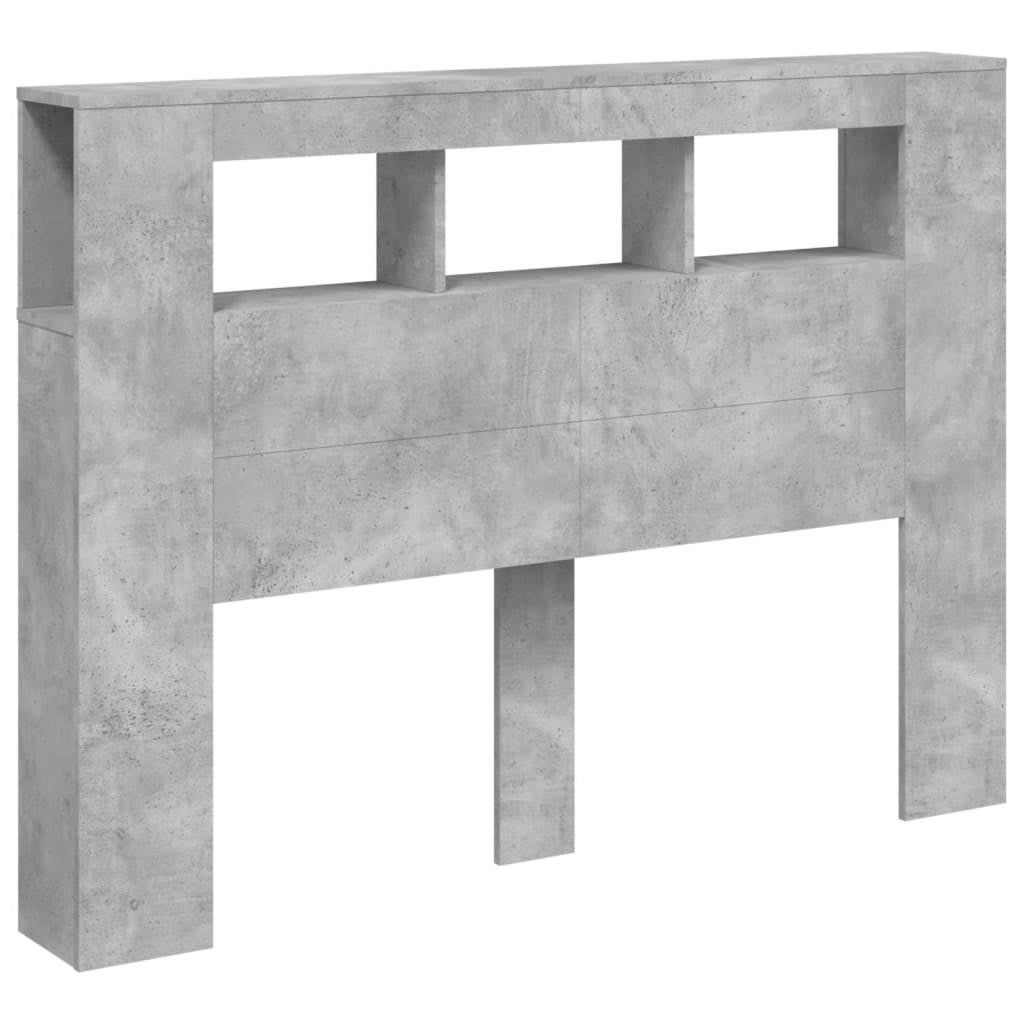 Cabecero，Cabecero de cama，Panel de Cabecera LED madera ingeniería gris hormigón 140x18,5x103,5 cm CFW78680 - 5