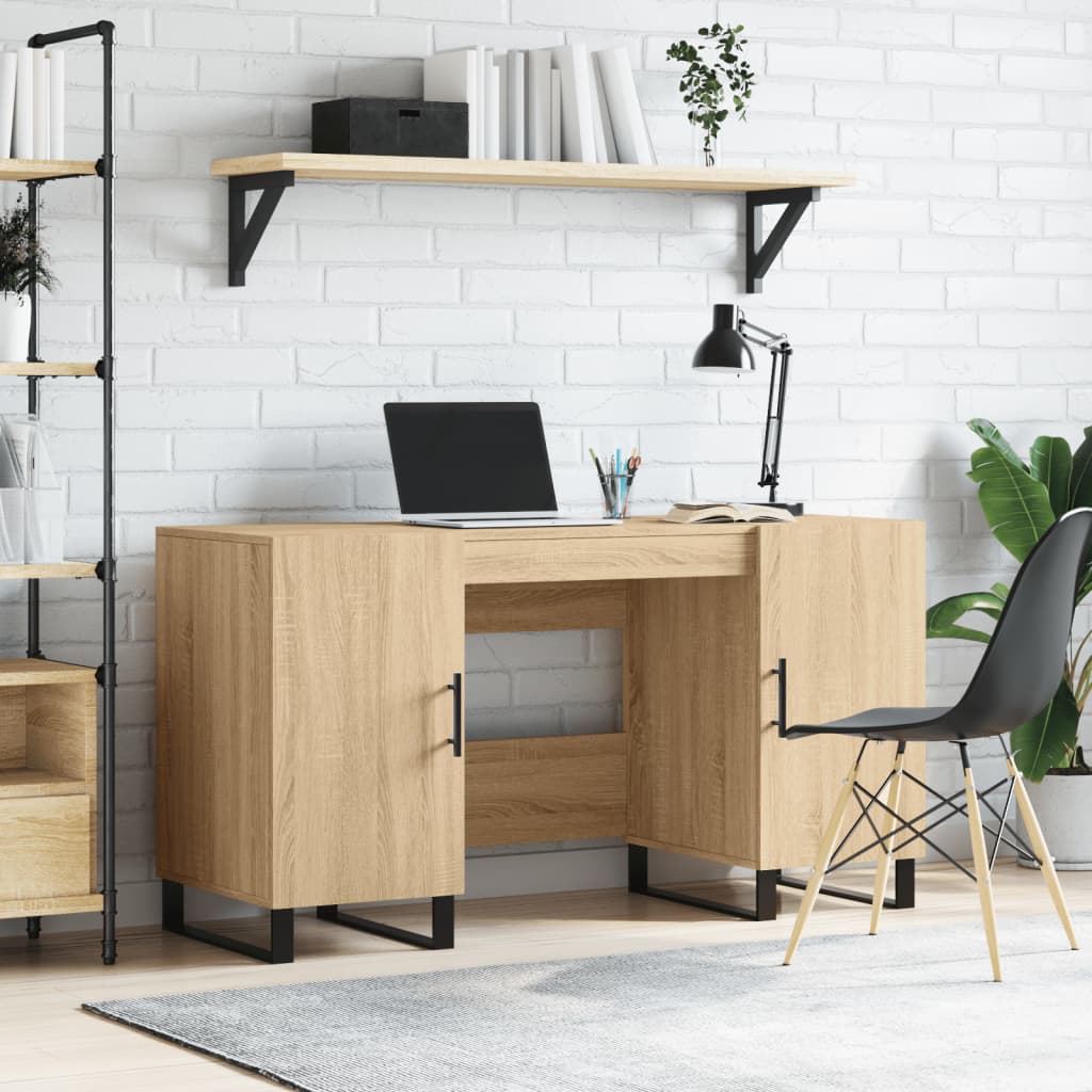 Bureau，Table de travail，Table d'étude chêne sonoma 140x50x75 cm bois d'ingénierie CWV19448 - 2