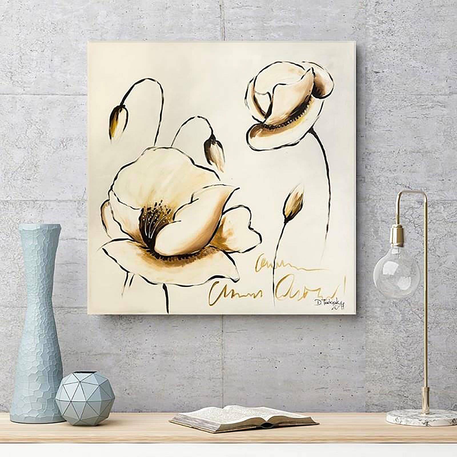 Tableau bois fleurs - 40 x 40 cm - 3