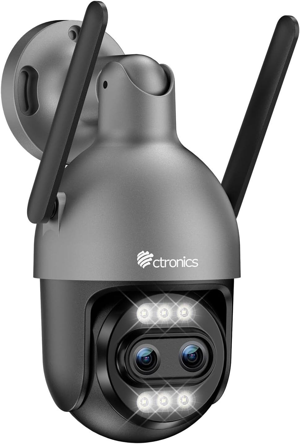 Ctronics Zewnętrzna Kamera Monitoringu 4K WiFi z 5-Krotnym Zoomem Optycznym – Wykrywanie Ludzi/Pojazdów/Zwierząt, Kolorowe Widzenie Nocne 50m，Metalowa