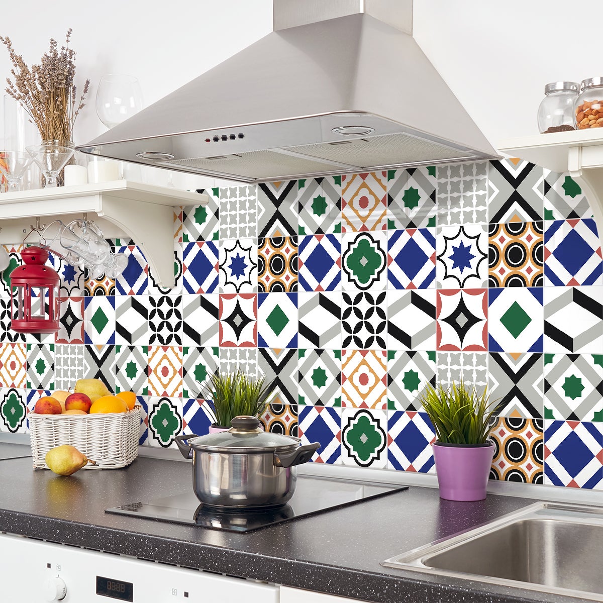 30 vinilos baldosas de cemento azulejos anaisia - adhesivo de pared - revestimiento sticker mural decorativo - 30stickers10x10cm