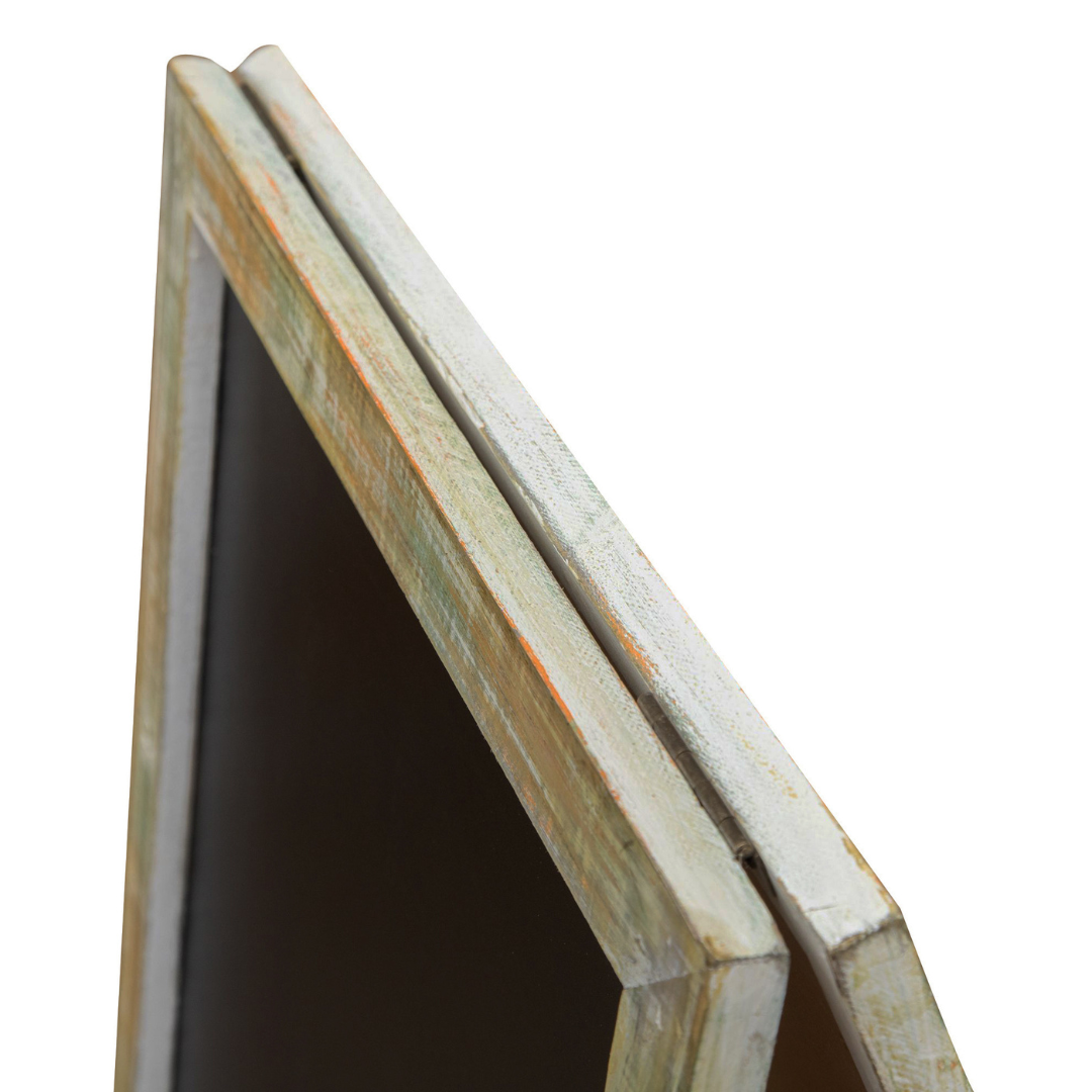 BISCOTTINI Chevalet Stop-Trottoir Double Face en Bois 99x50 cm - Ardoise Publicitaire pour Restaurant et Bar, Finition Antique Vieillie - 4