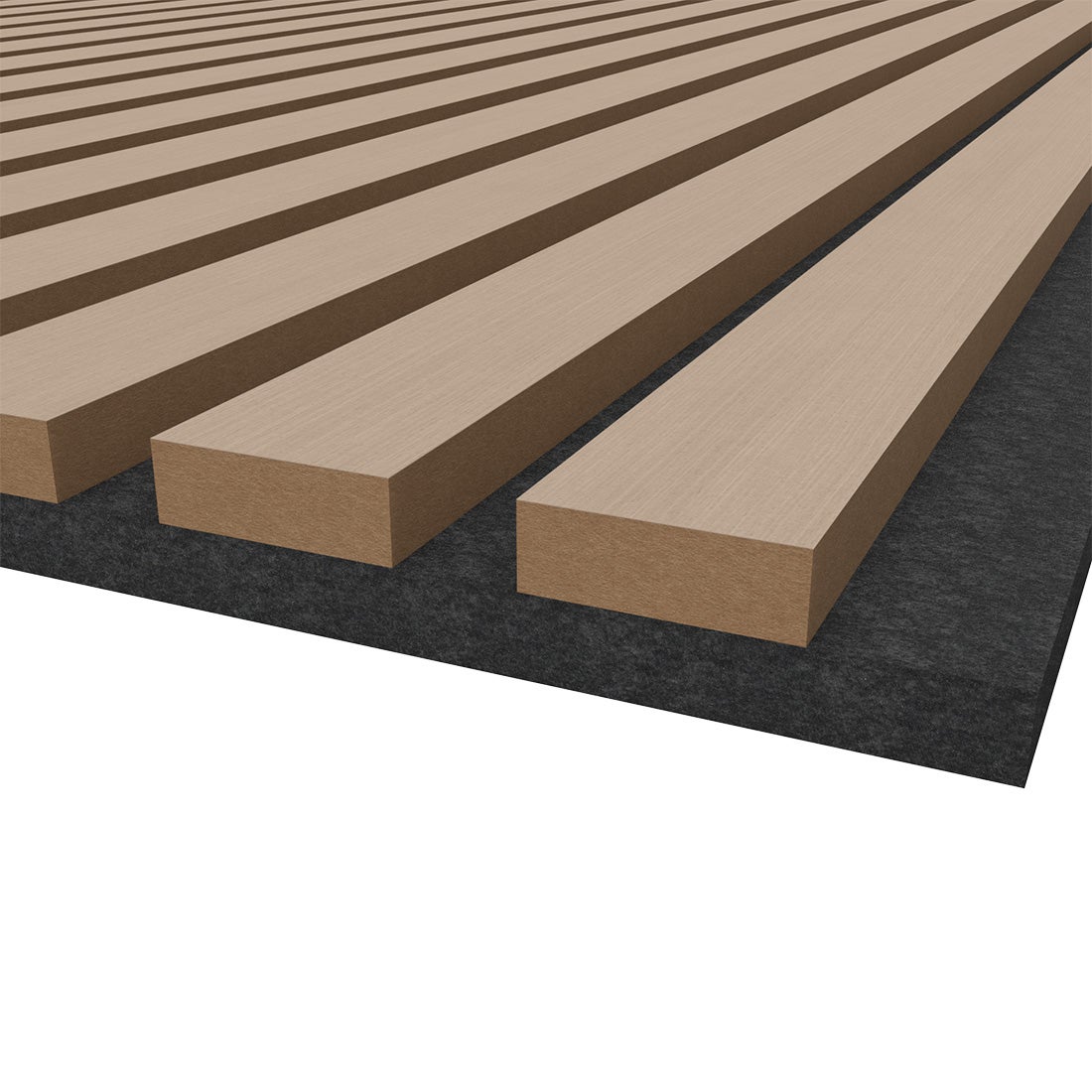 Lot de 2 panneaux muraux acoustiques décoratifs en bois MDF 260 x 30 cm, finition chêne clair, excellente isolation acoustique, installation simple - 8