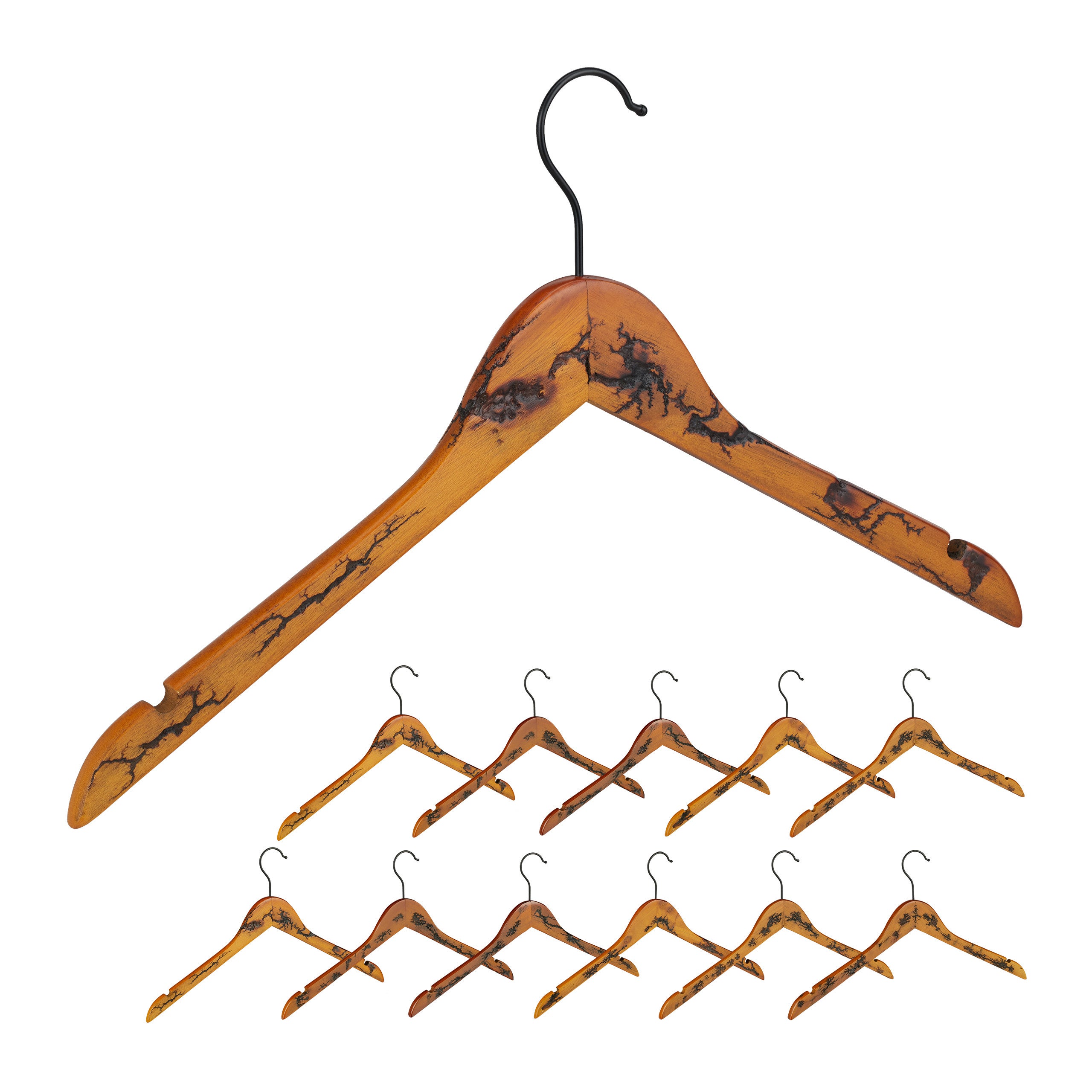 Cintre en bois avec encoches pour chemises robes et vestes (PLB)