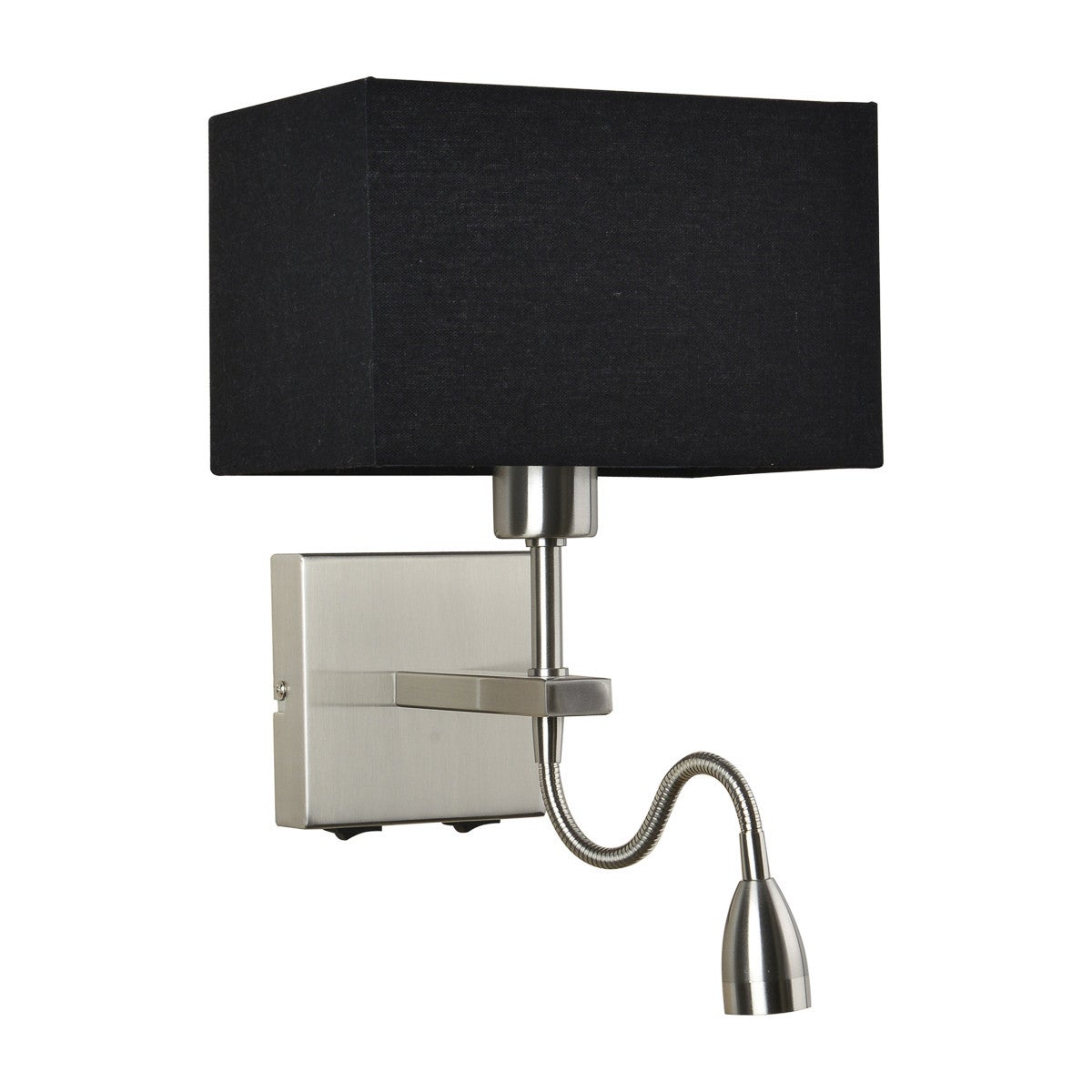 Kinkiet ścienny hotelowy NORTE srebrno-czarny 2xE27x20W tkanina wym:29x19x19cm IP20 Italux
