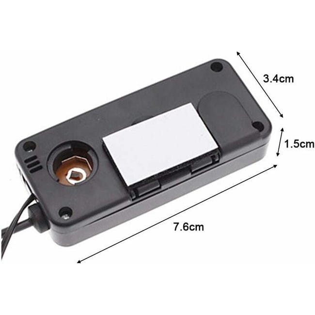 Termómetro Digital Para Coche - Interior/Exterior 12V, Pantalla LCD Azul, Sensor 1.5m