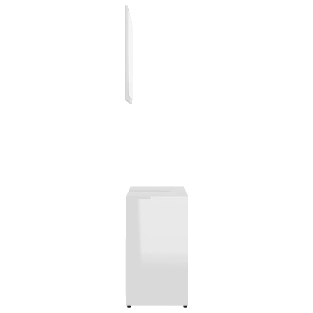 Maison Exclusive - Set Mobili da Bagno Bianco Lucido in Legno Multistrato - 6