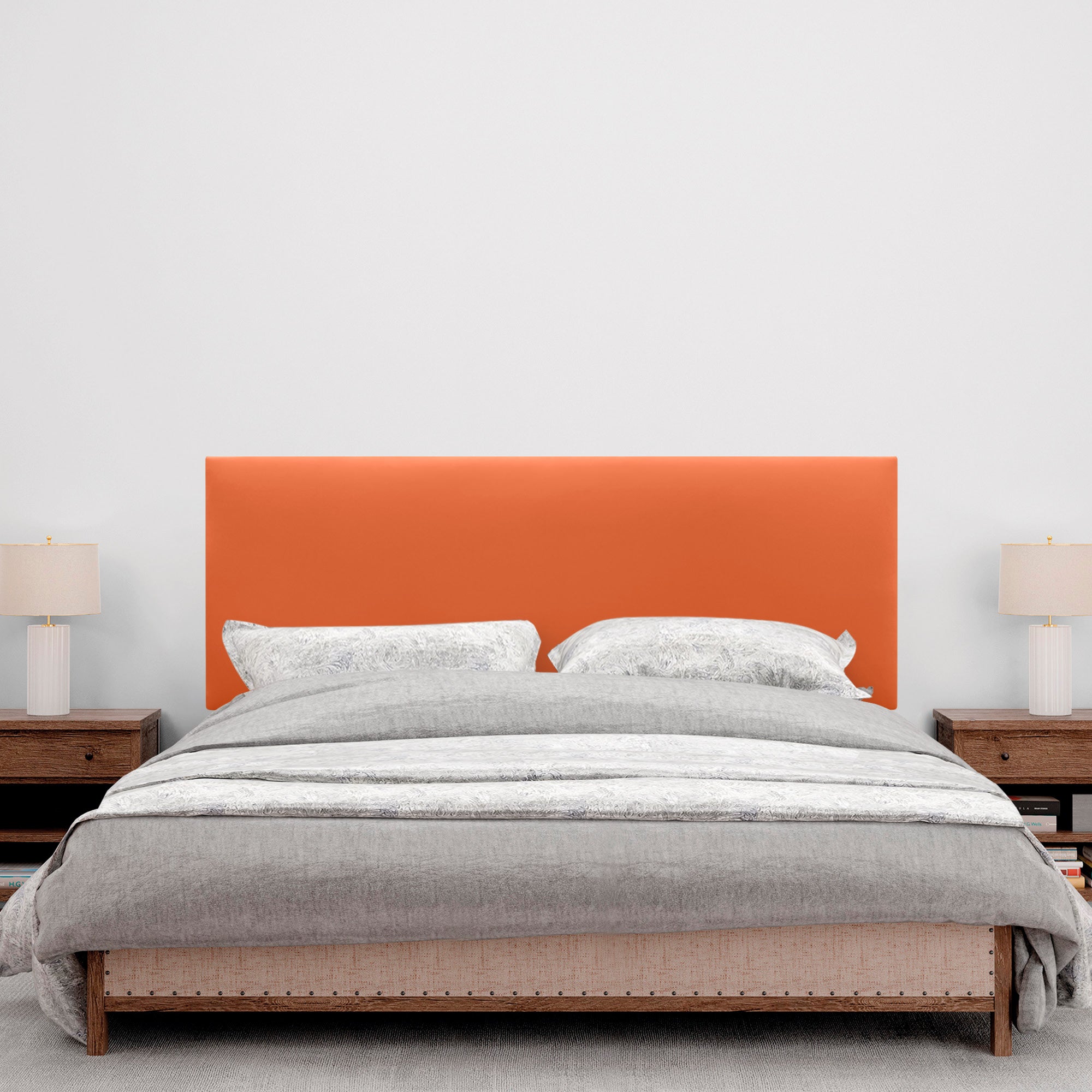 DHOME Cabecero de Polipiel Liso cabeceros Cabezal tapizado Cama (Polipiel Naranja, 135cm (Camas 120/135/140)) - 4