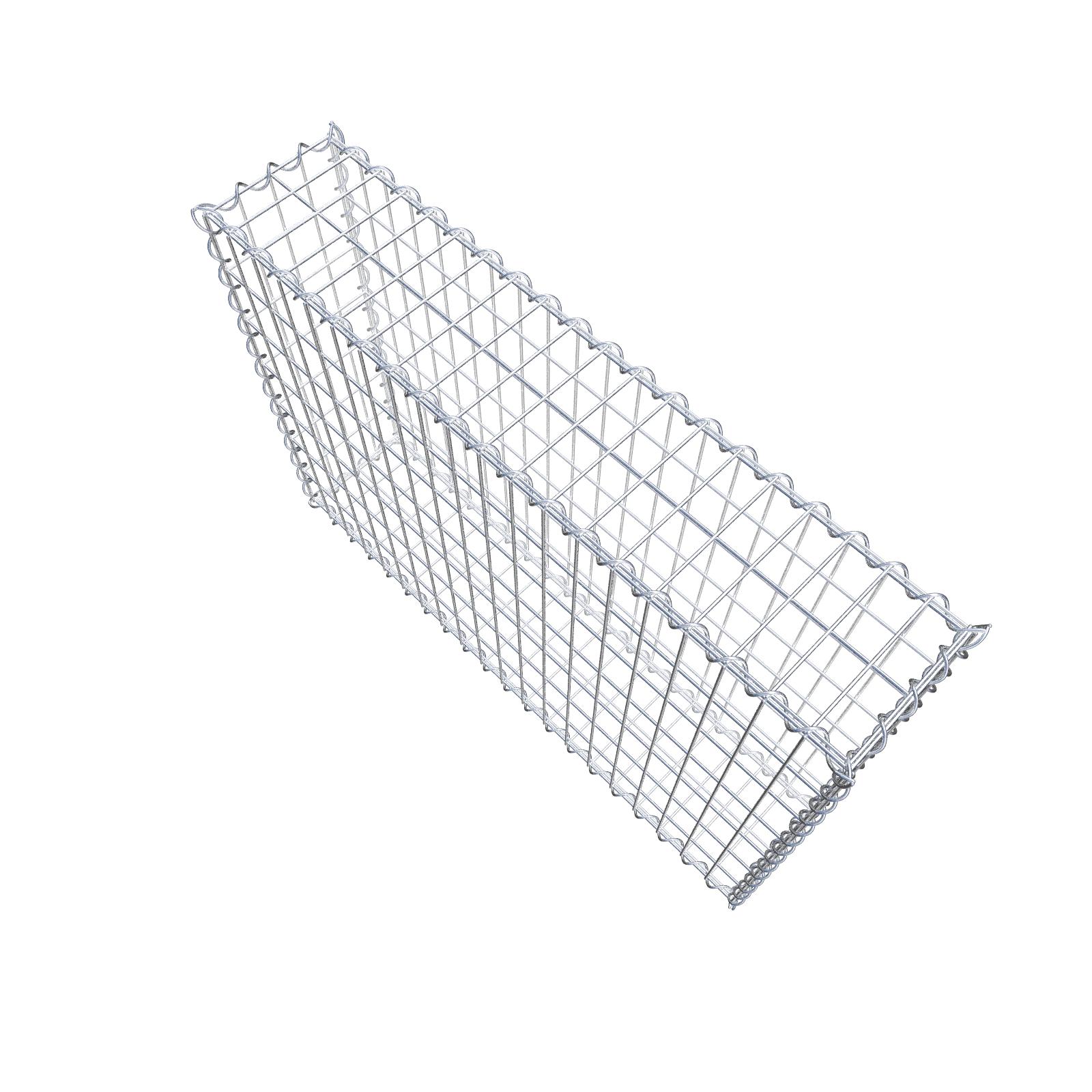 Gabiona - Gabbione in acciaio zincato 100x70x20cm (LxAxP), maglie 5 x 10cm, Spirale, gabbia metallica per muro o giardino - 3