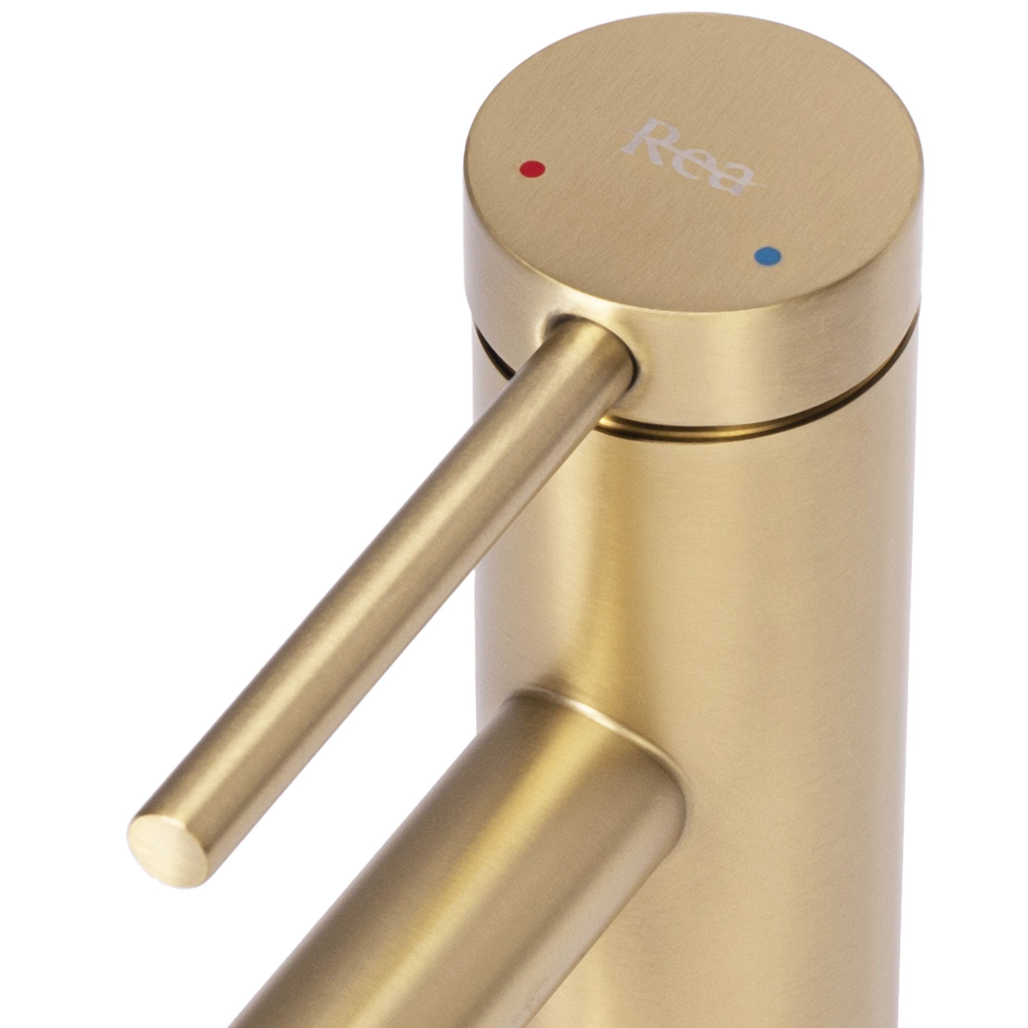 Bateria Umywalkowa Rea Foss złota szczotkowana niska - 7