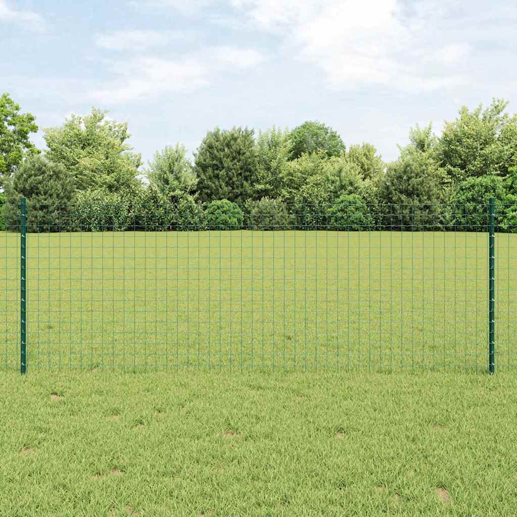 Słupek ogrodzeniowy. 11 pcs Zielony 120 cm Stal vidaXL