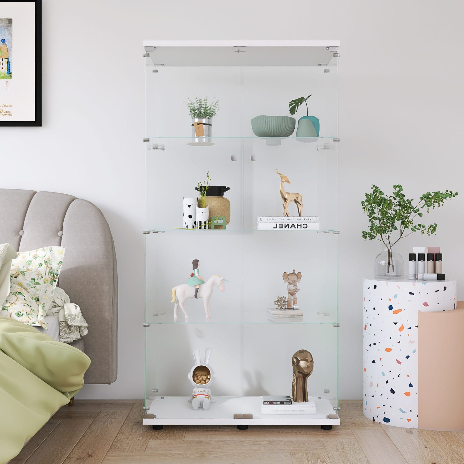 Vitrine En Verre Pour Collection Armoire Vitrine Avec 2 Porte Et 4 vitrine-en-verre-pour-collection-armoire-vitrine-avec-2-porte-et-4