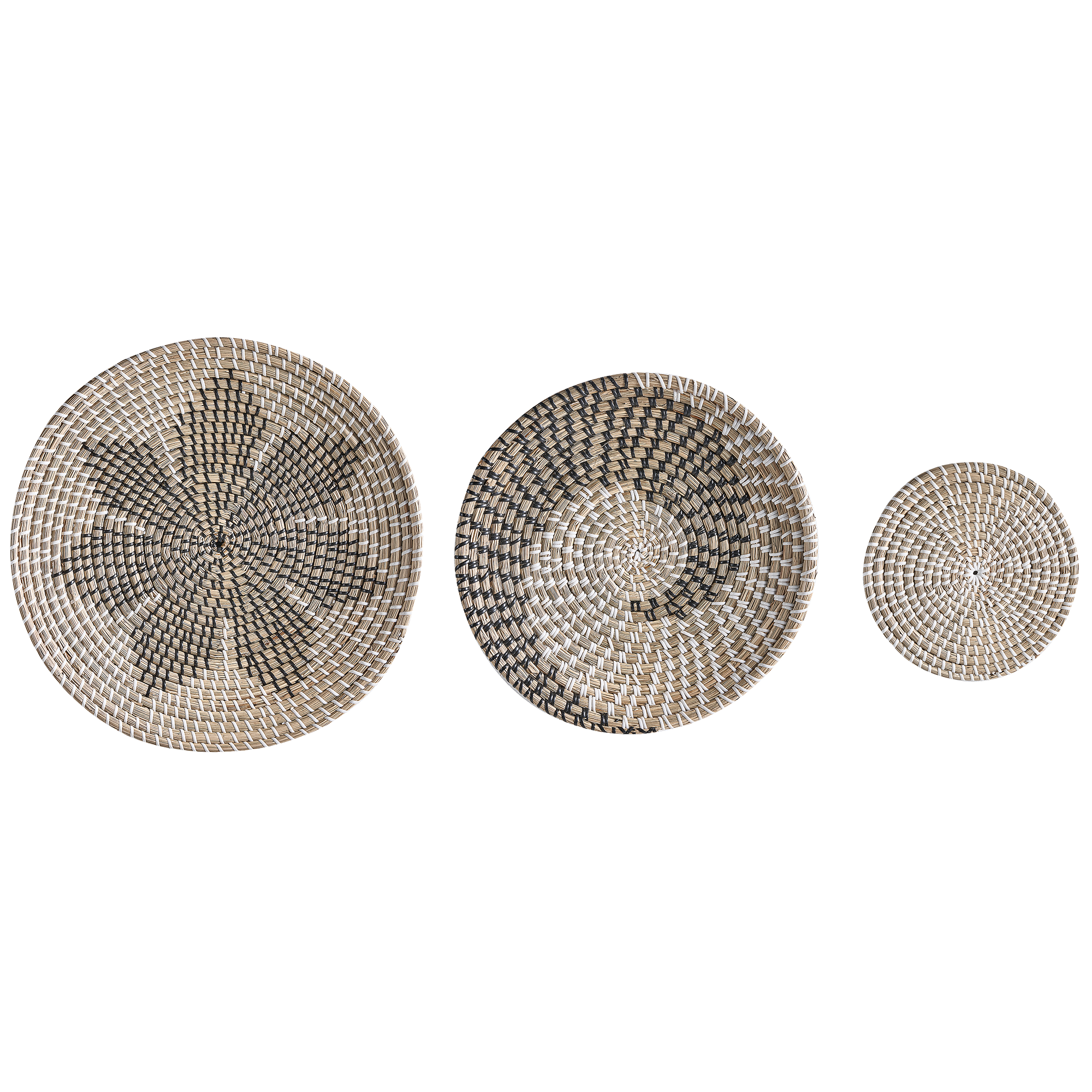 Set de 3 decorațiuni suspendate CANTHO Iarbă de mare 40/35/20 cm Negru 3buc