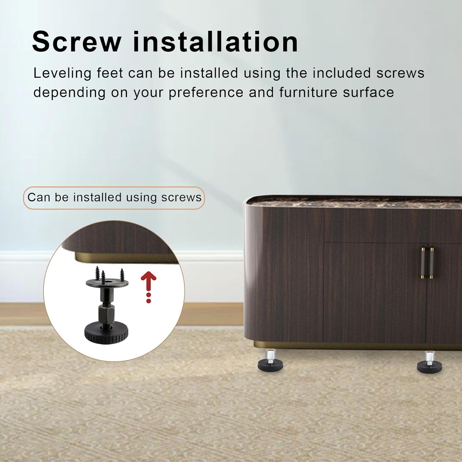 DIYCUT Pied Reglable Pour Meuble 27-64mm, 4 Pièces Pied De Meuble