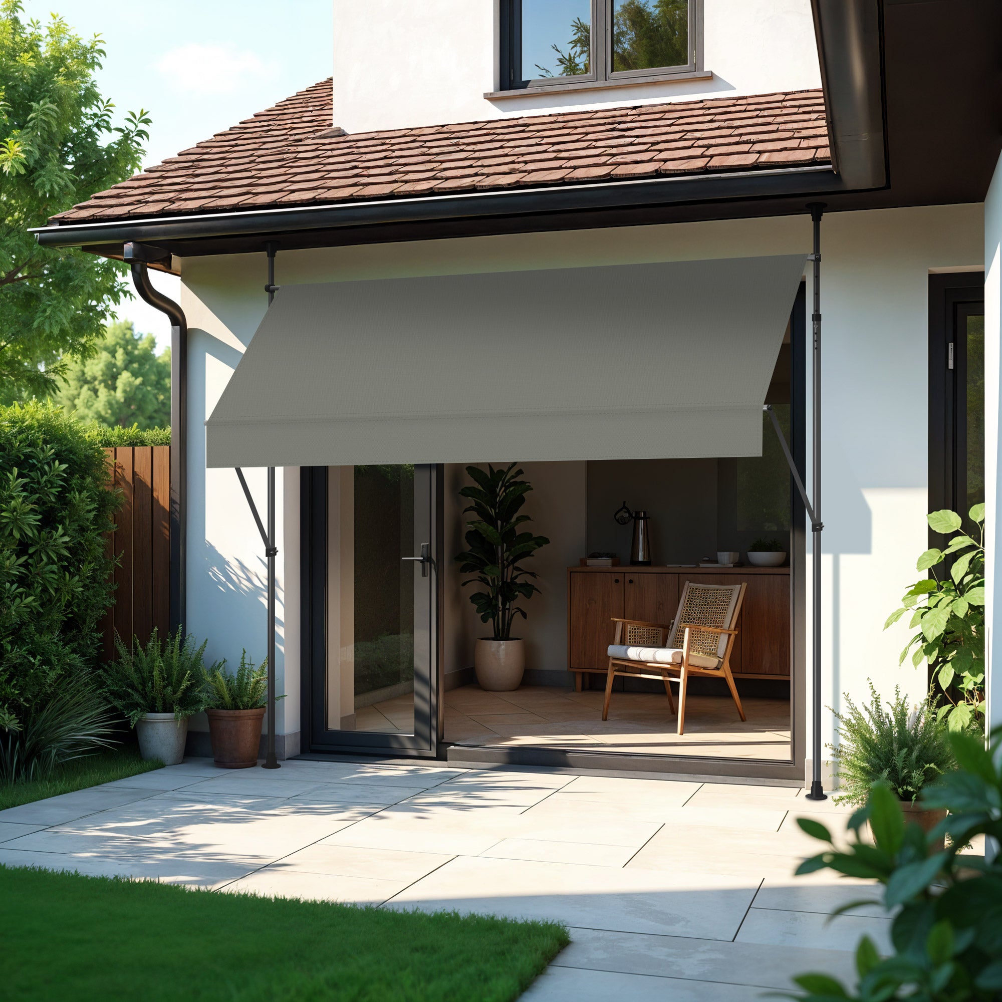 Wasabi - Toldo Cityline Cinza – Portátil 3x1,2m, Ajustável, Proteção UV, Sem Perfuração, Jardim, Varanda - 9