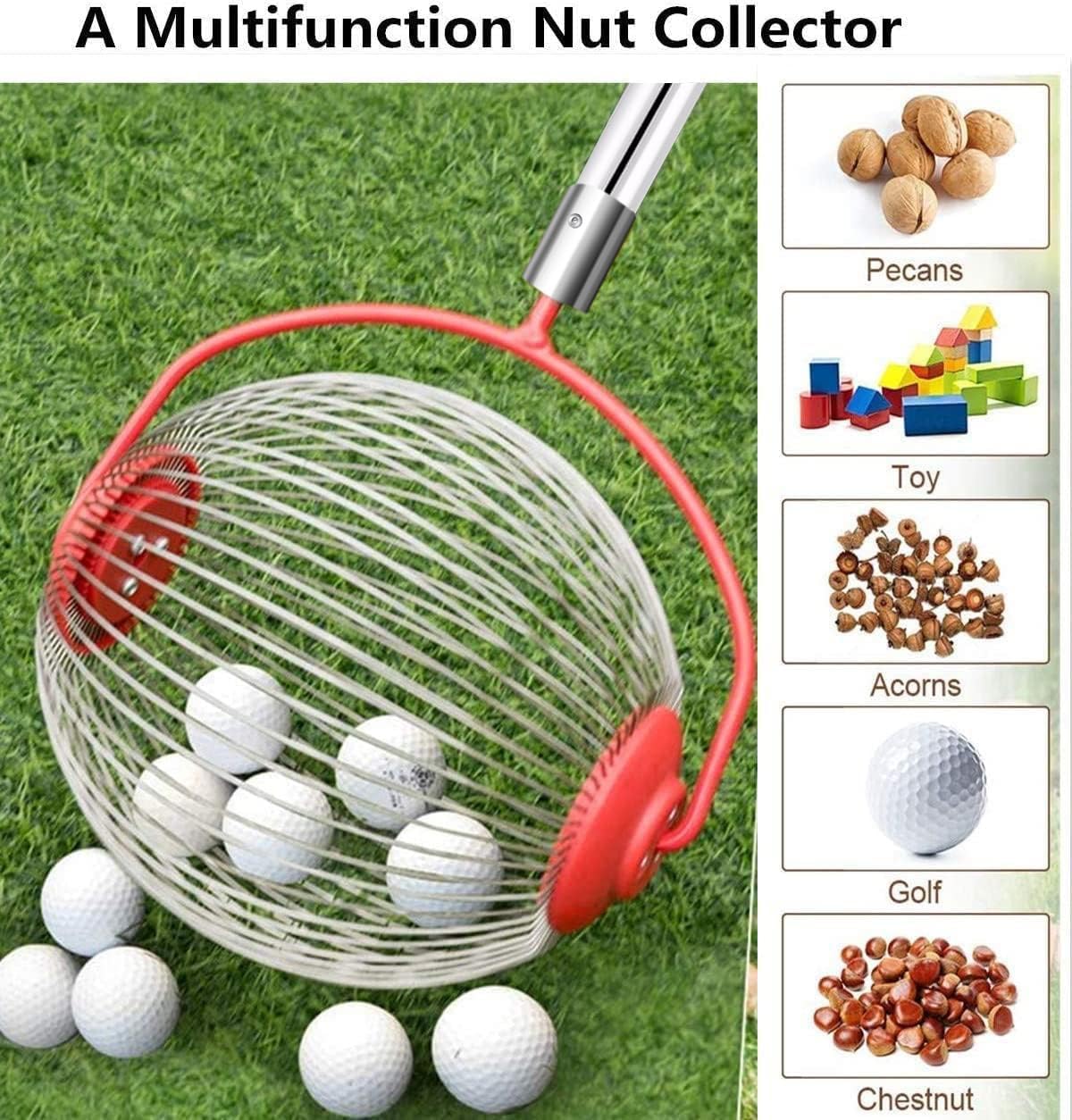 Grand rouleau de ramassage de noix d'extérieur réglable et léger en acier inoxydable, outils de jardinage pour ferme fruitière familiale - 2