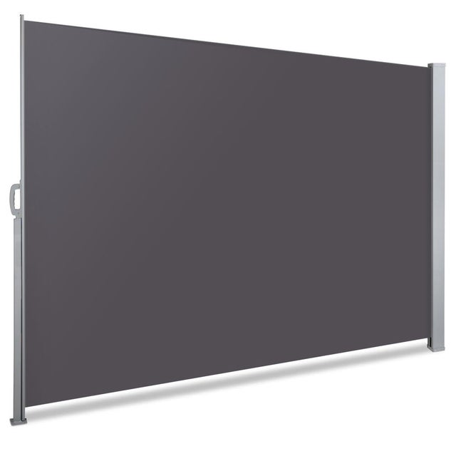 Kidsgigglz Brise-Vue Rétractable 200x300cm - Store Latéral Extérieur Opaque Gris Pour Balcon, Terrasse Et Jardin