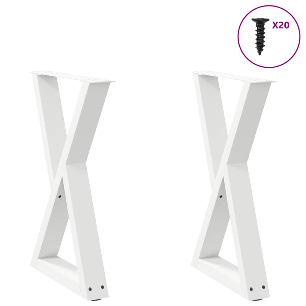 Nogi do stołu jadalnego 2 szt. Białe 60x(72-73,3) cm Stal vidaXL