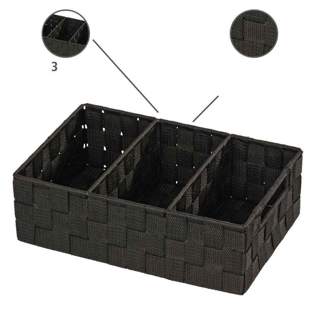 Organiseur Salle De Bain Adria Avec Poignée, Noir - 6