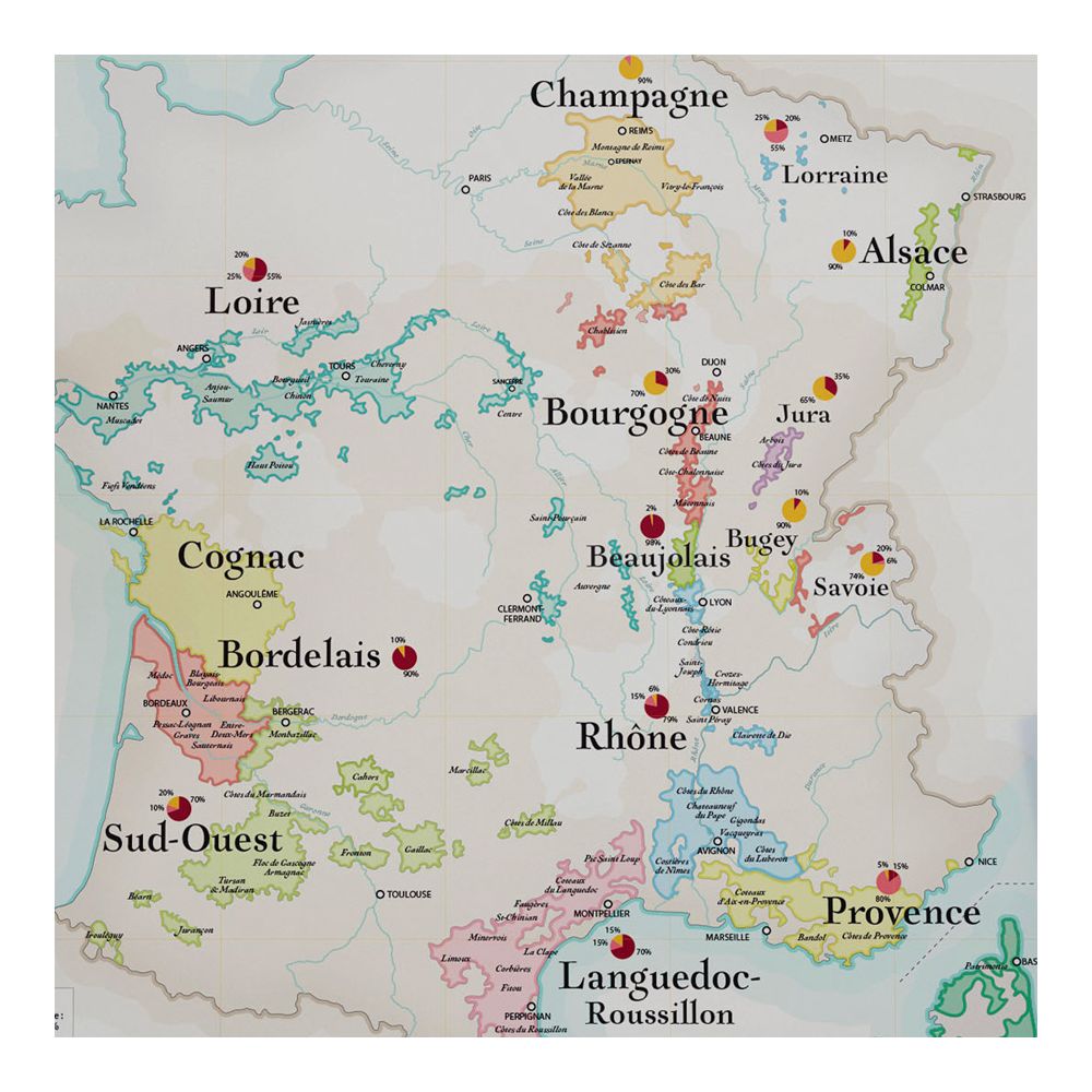 Affiche 50x70 cm - La Carte des Vins de France - LA CARTE DES VINS SVP - 3