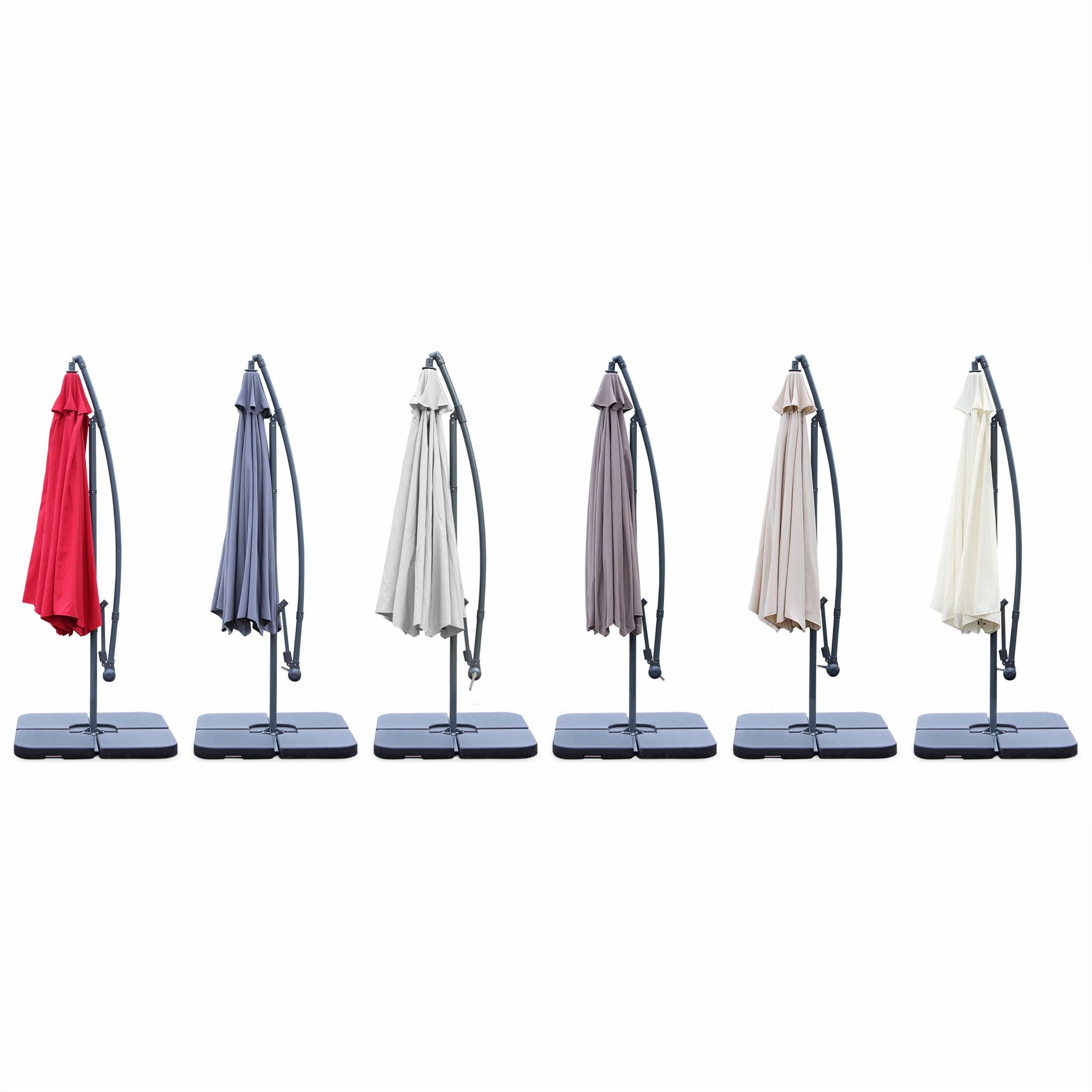 Sombrilla redonda, 350cm Beige - 350x350x250 cm - 5