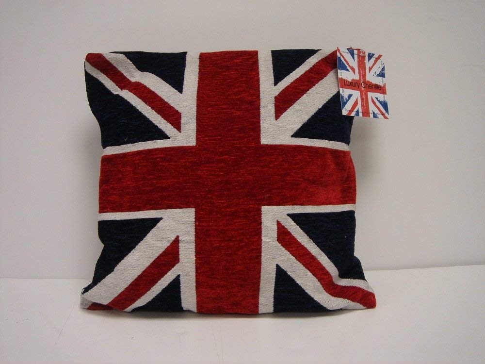 Rapport home splendido cuscino in ciniglia spessa e pesante, 45,7 cm, colore: rosso, bianco e blu, multicolore, 45 x 45 cm