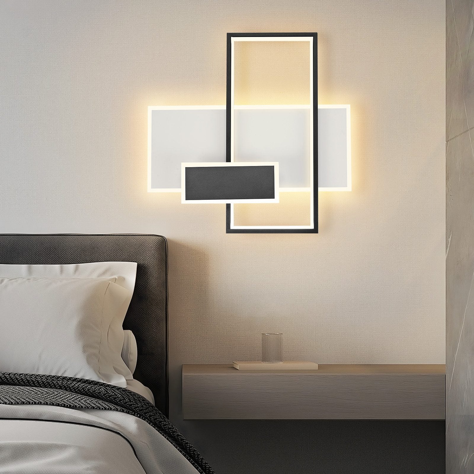 NETTLIFE Lámpara de techo LED Lámpara de techo para sala de estar Regulable 62W con 2 focos de techo Negro con control remoto Acrílico moderno - 5