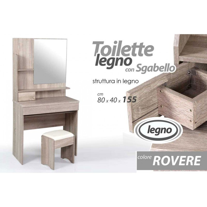 COIFFEUSE TABLE DE Maquillage avec Miroir Ovale Pivotant à 360° 5