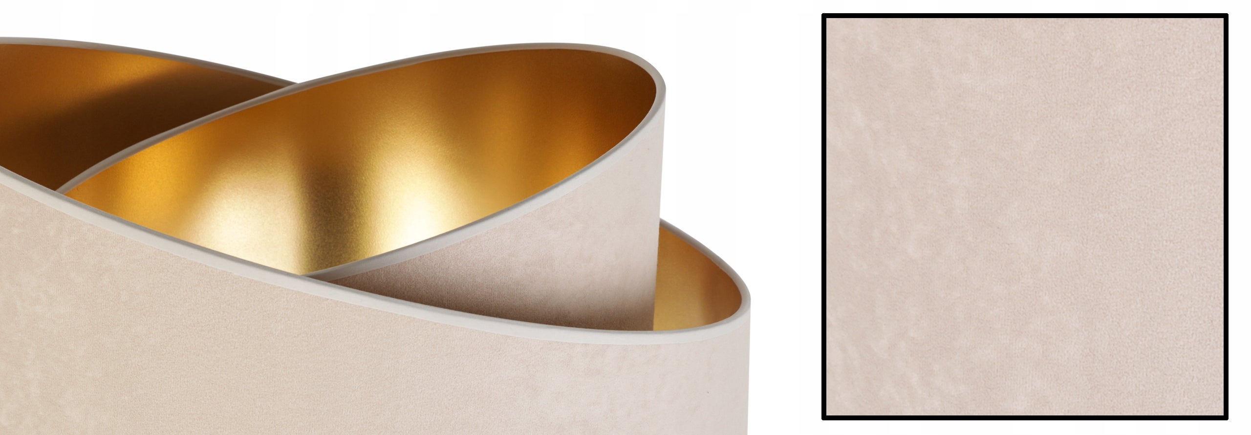 Lampa sufitowa wisząca elegance welur 1xE27 klosz niesymetryczny złoto/biały Light Home LH - 5