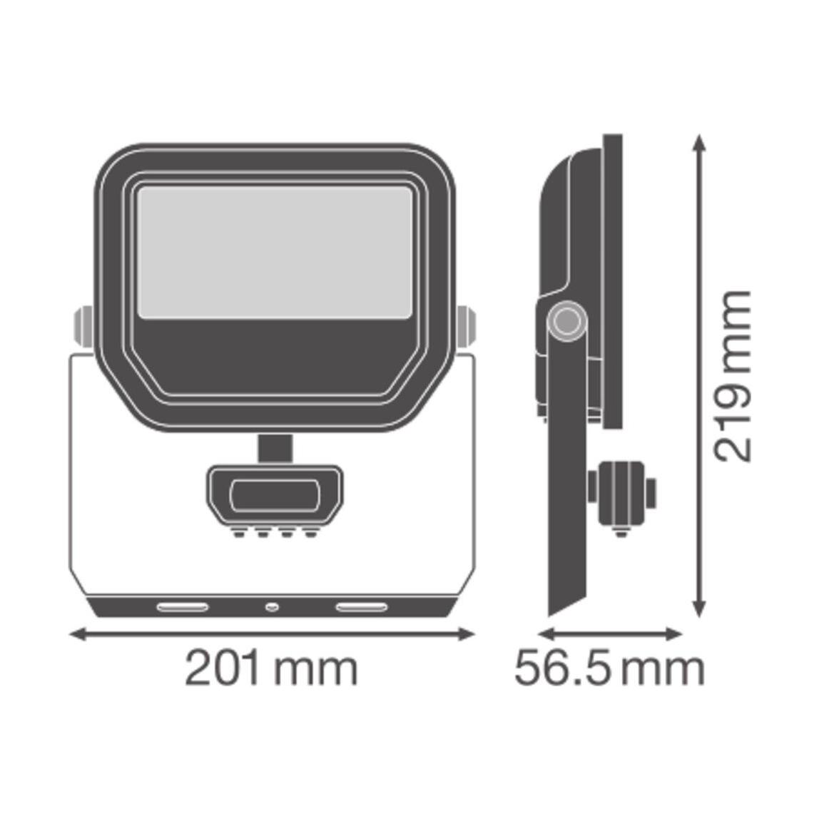 Ledvance Projecteur LED Aluminium Noir 41W 6000lm 100D - 840 Blanc Froid | IP65 - Détecteur De Mouvement Et De Lumière - Symétrique - 3