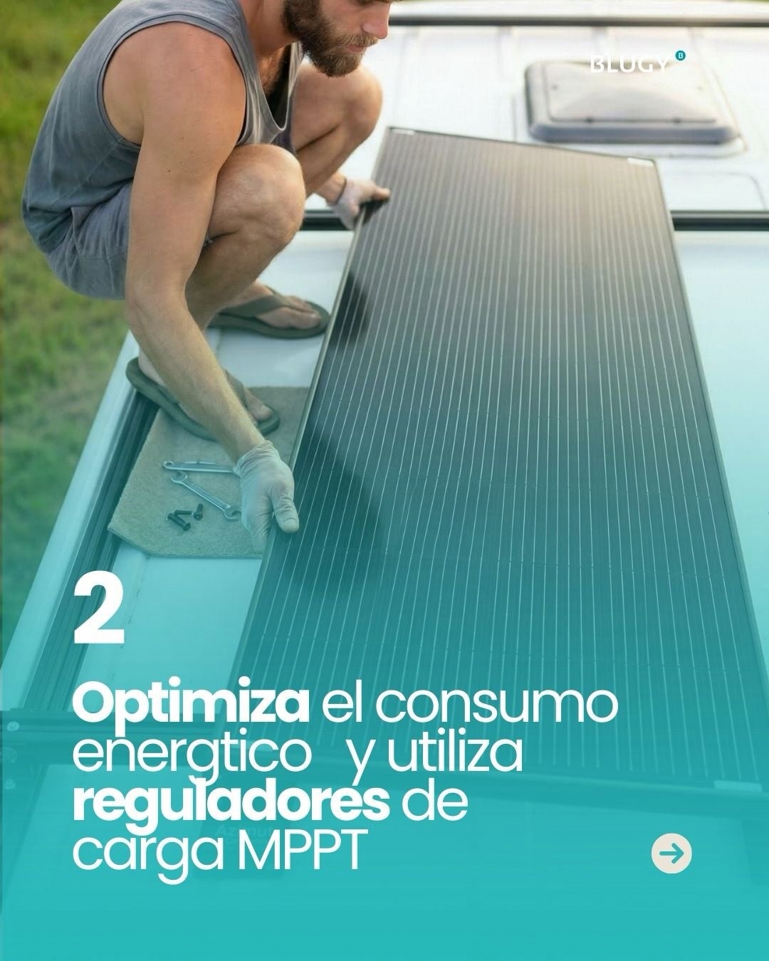 Blugy pack painel solar preto 180 Wp + 2 suportes 668 mm, autocaravana, camper, vanlife - 4