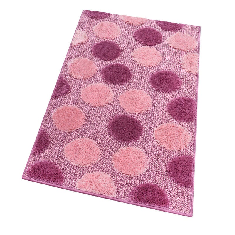 Miękka Antypoślizgowa Chłonna Mata łazienkowa 65x130 cm w Kolorze Kropki Fioletowy