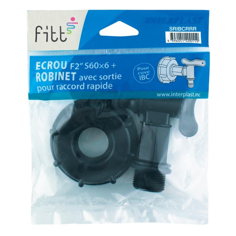 Robinet pour cuve IBC avec sortie pour raccord rapide - Fitt - 2