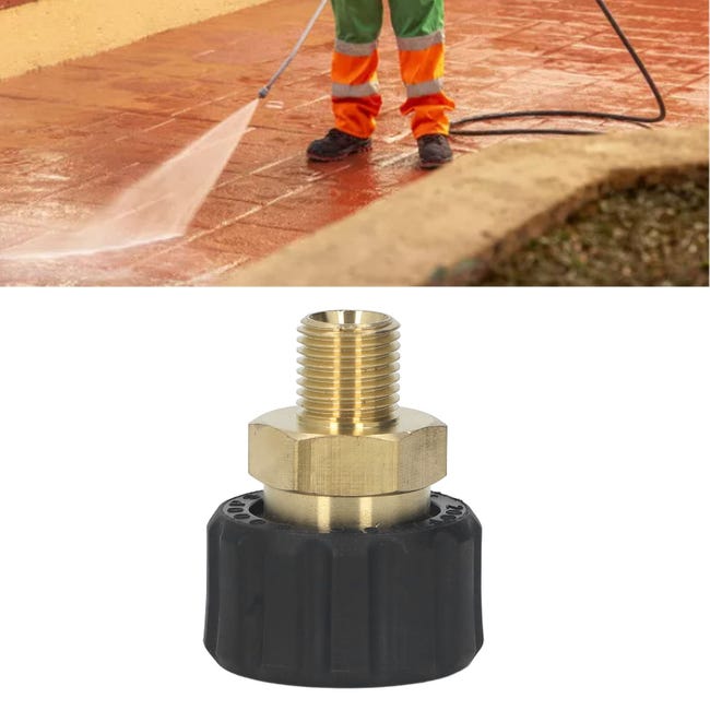 Set 2 Adattatori Per Idropulitrici - Filettatura M22-14mm A Raccordo Rapido, Ottone/Acciaio - Foto 2