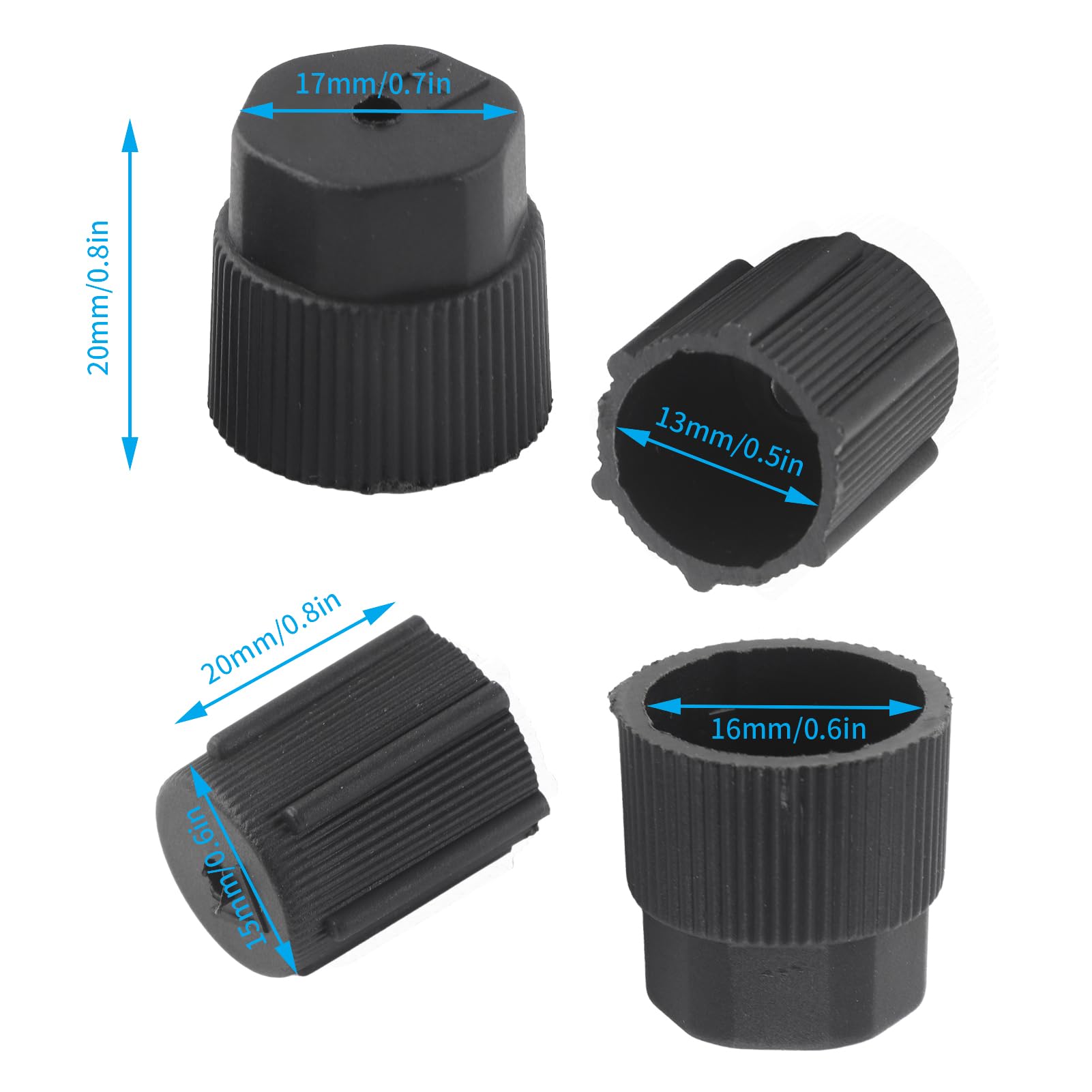 Lot de 10 bouchons universels pour réparation de climatisation, couvercle de port de charge de réfrigérant, accessoire - 6