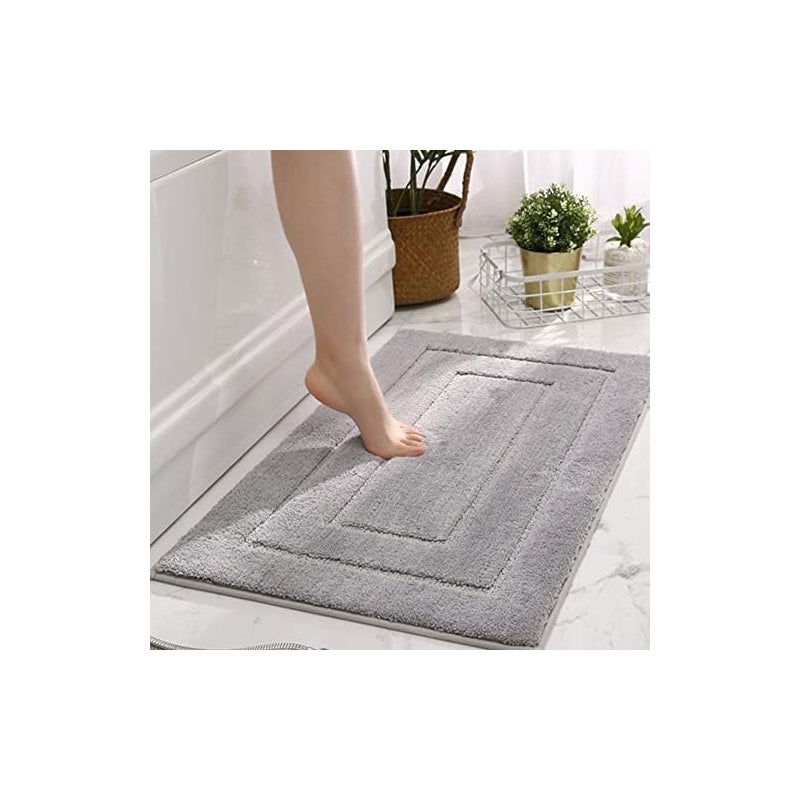 Mata łazienkowa antypoślizgowa – odpowiednia do łazienek, kuchni, sypialni itp. – 1 sztuka, 40 × 60 cm, jasnoszara