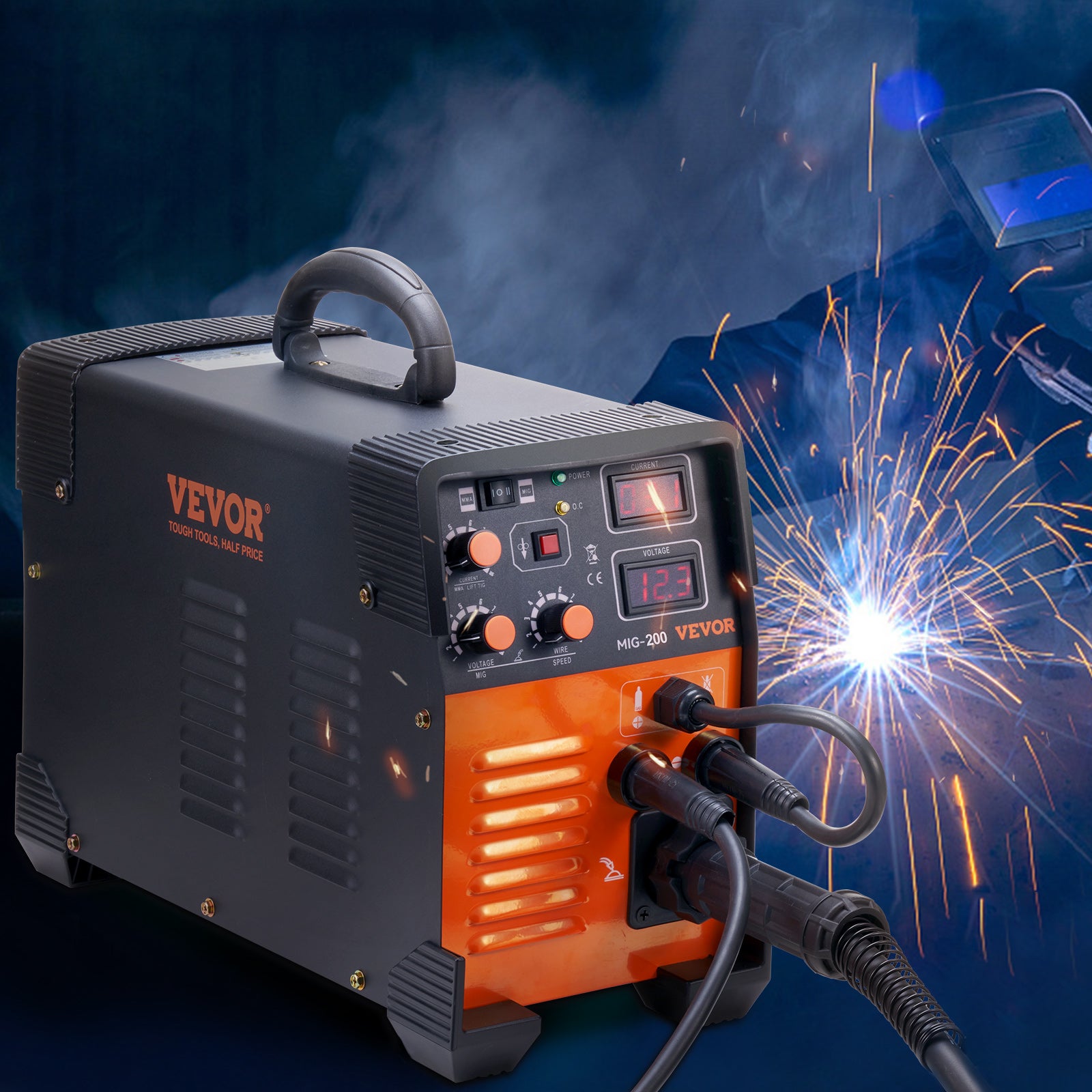 Poste à Souder VEVOR MIG-200 3-en-1 MIG/MMA/TIG 200A IGBT/Inverter Soude Inverseur à Fil Fourré Machine à Souder Soude Acier au Carbone Fer Acier Inox - 8